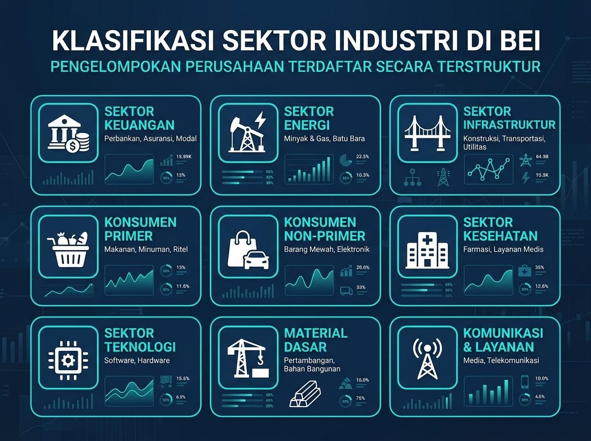 Peta klasifikasi sektor industri di Bursa Efek Indonesia